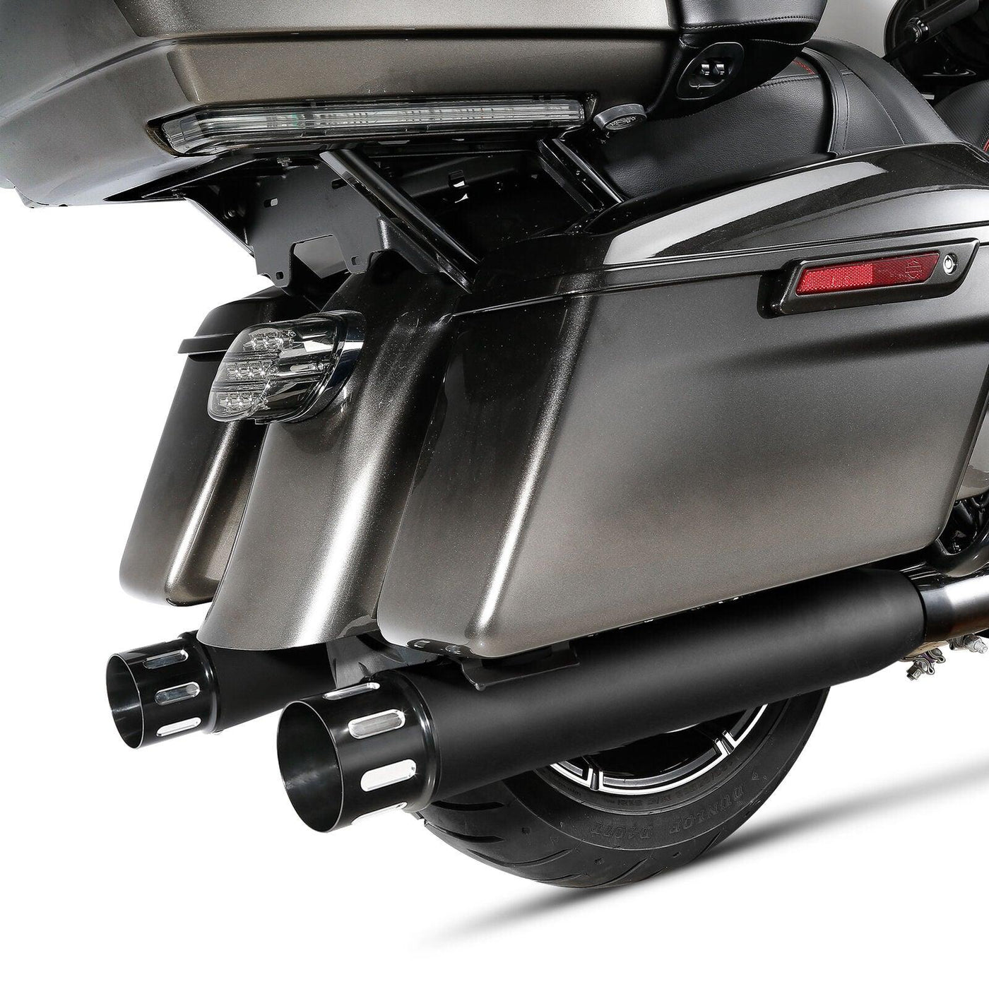 Black Slip On Dual Exhaust Mufflers Pipes Fit For Harley Electra Glide 17-22 19 - Moto Life Products