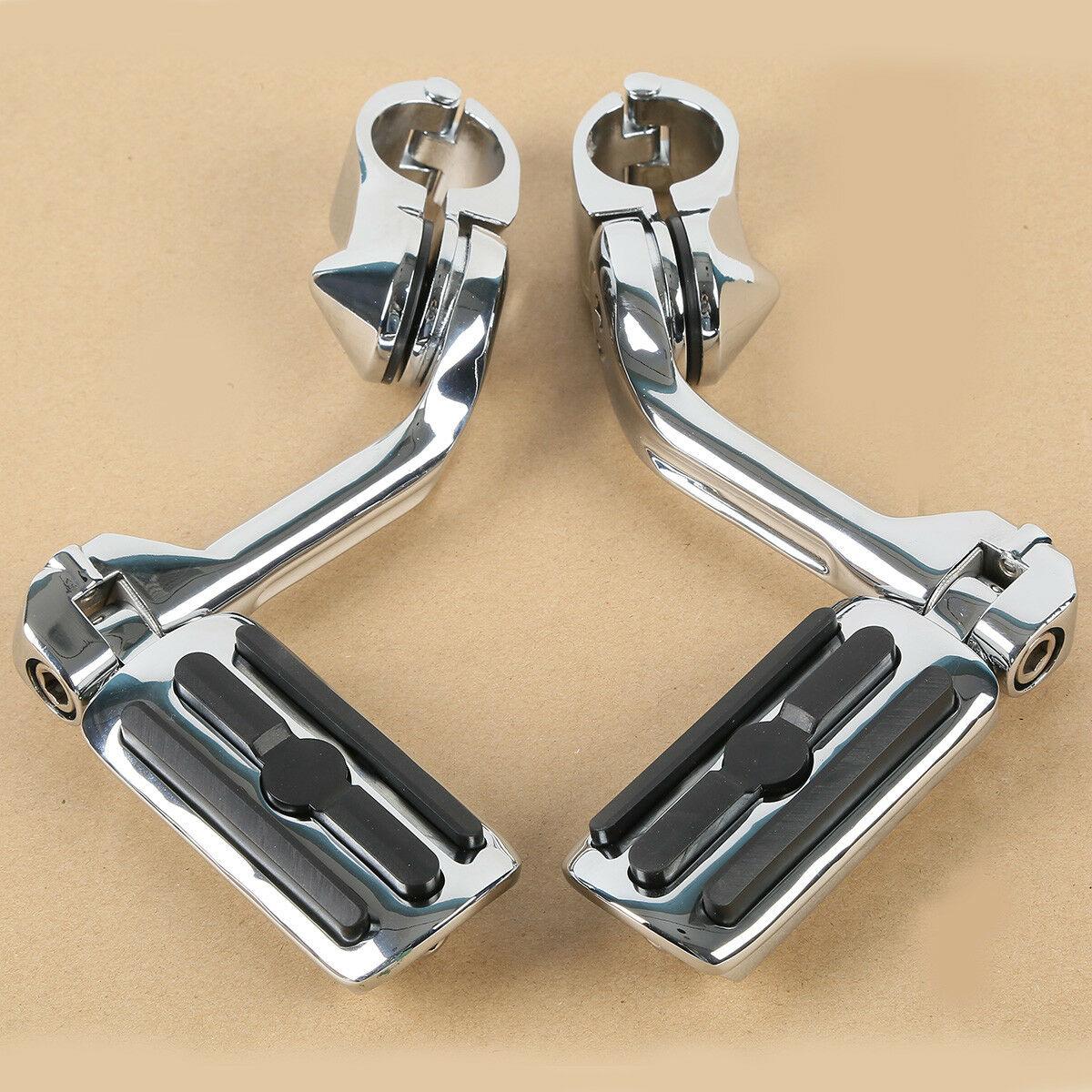 Adjustable Highway Foot Pegs Peg 1 1/4" 32mm Long Angled Mount Kit For Harley - Moto Life Products