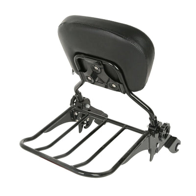 Black Backrest Sissy Bar Luggage Rack Fit For Harley Road Street Glide 2009-2021 - Moto Life Products