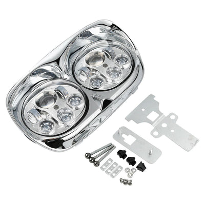 5.75" Dual LED Chrome HeadLight Projector Fit For Harley Road Glide FLTR 98-13 - Moto Life Products