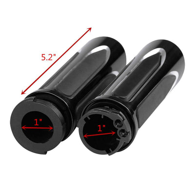 1" 25mm Handlebar Handle Bar Hand Grips Fit For Harley Touring Choppers Black - Moto Life Products