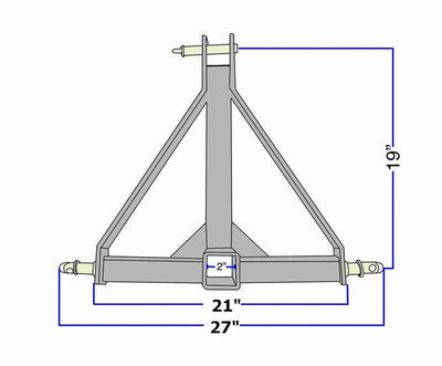 3 Point 2 Receiver Trailer Hitch Category One Tractor Tow Hitch Drawbar Adapter 602668009359 - Moto Life Products