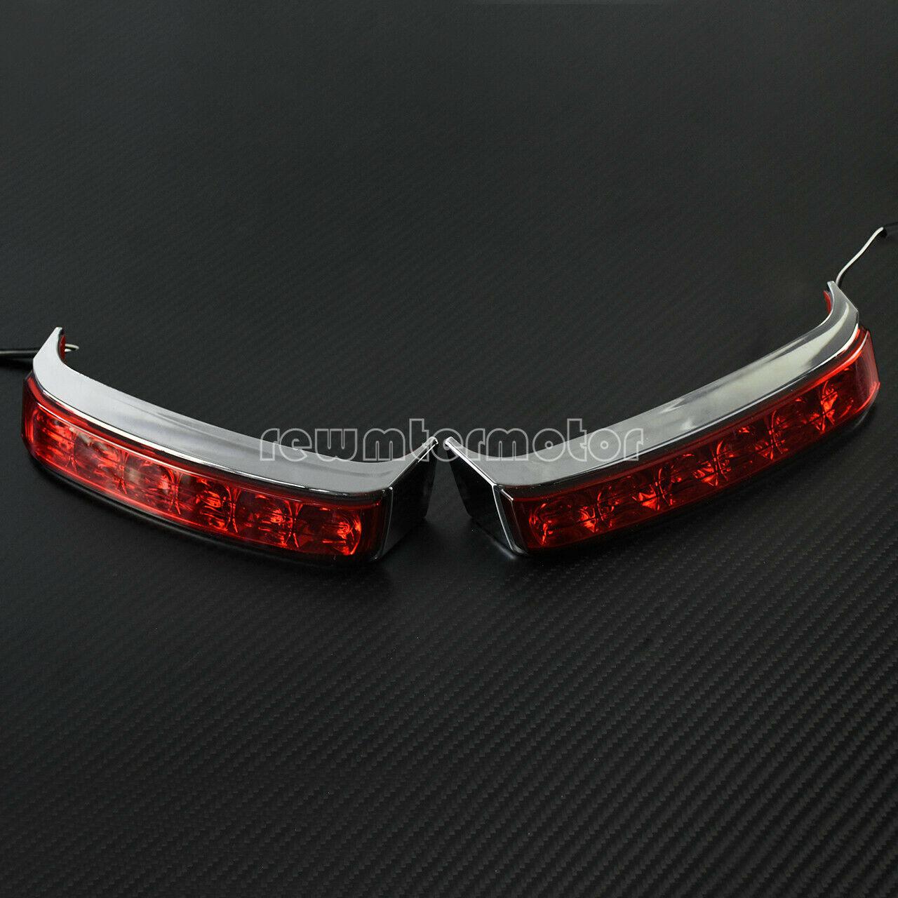 LED Saddle bag Run/Brake/Turn Lamp Light Chrome Housing Red Len for Harley 14-20 - Moto Life Products