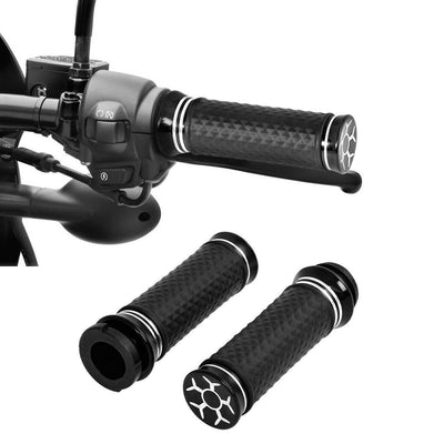 Pair 1'' Electric Handle bar Hand Grips Fit For Harley Touring Road Glide Dyna - Moto Life Products