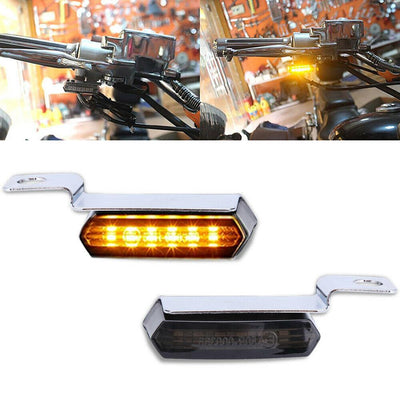 2X Chrome Handlebar LED Turn Signals Blinker Light For Harley Sportster 1200 883 - Moto Life Products