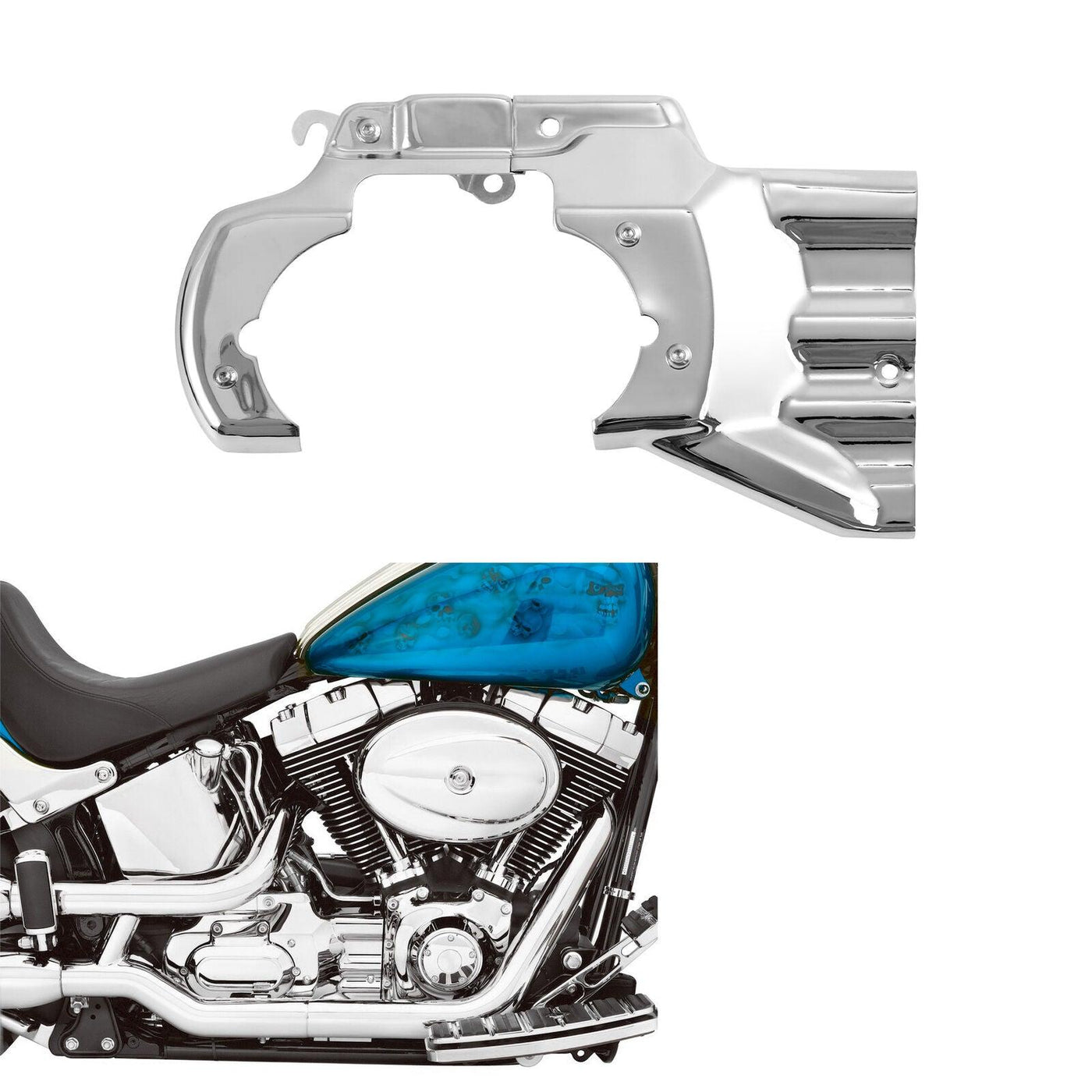 Chrome Engine Transmission Interface Cover Fit For Harley Softail 2007-2017 - Moto Life Products
