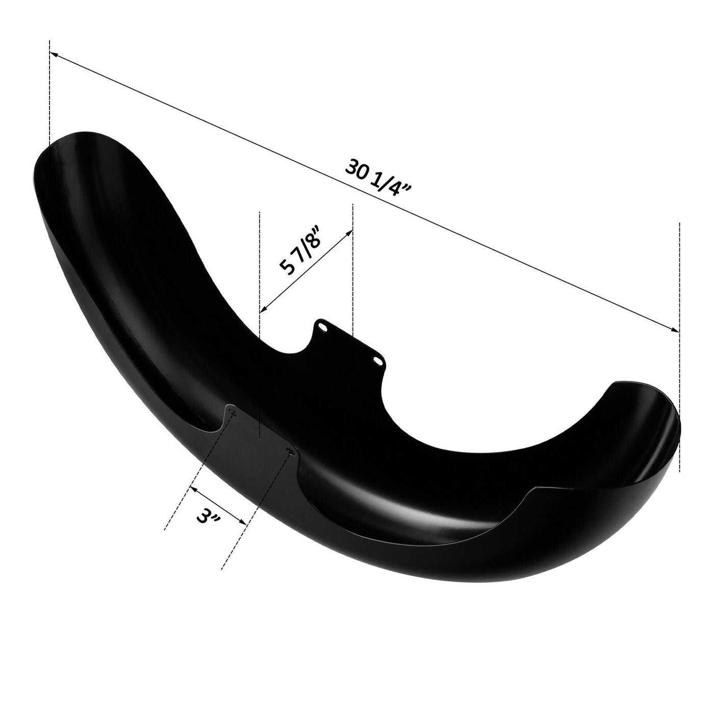 Black Front Fender Fit For Harley Custom Baggers Touring Street Road King Glide - Moto Life Products