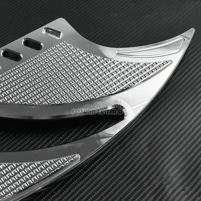 Chrome Driver + Passenger Floorboards Foot Rests Fit For Harley Touring Dyna FLD - Moto Life Products