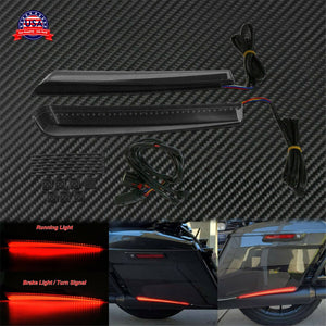 Smoke Rear Saddlebag Extended LED Red Run Brake Turn Signal Light Fit For Harley - Moto Life Products