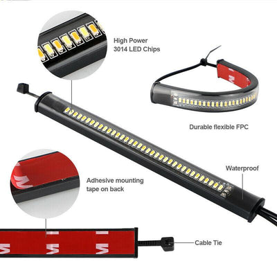 2X Motorcycle Flowing Amber LED Fork Turn Signal Strip Light For Harley Davidson - Moto Life Products