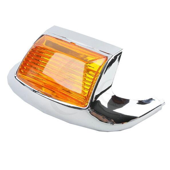 Orange Front Fender Tip Light Chrome Shell Fit For Harley Touring Electra Glide - Moto Life Products