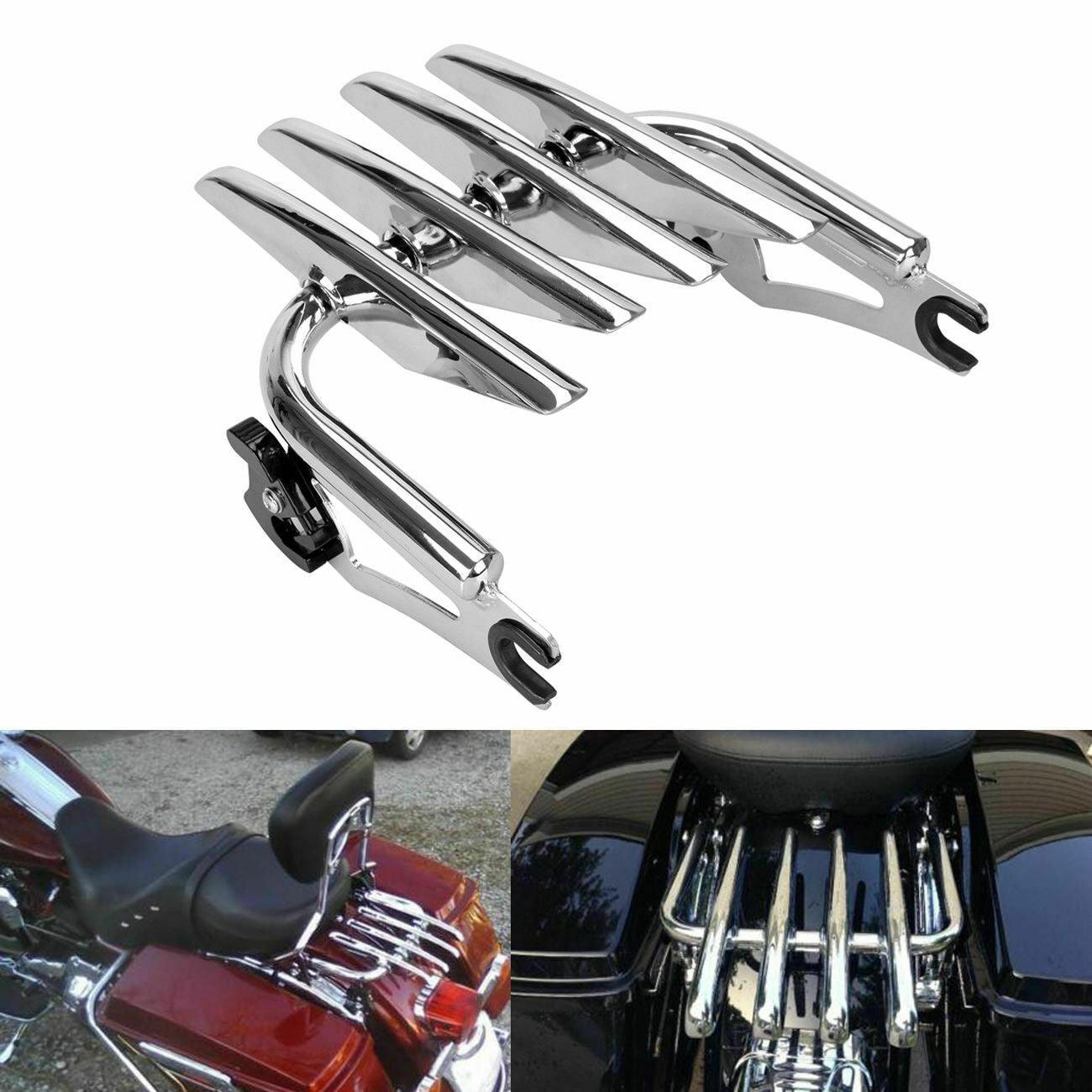 Chrome Stealth Luggage Rack Harley Touring Street Glide Road King 2009-2021 - Moto Life Products