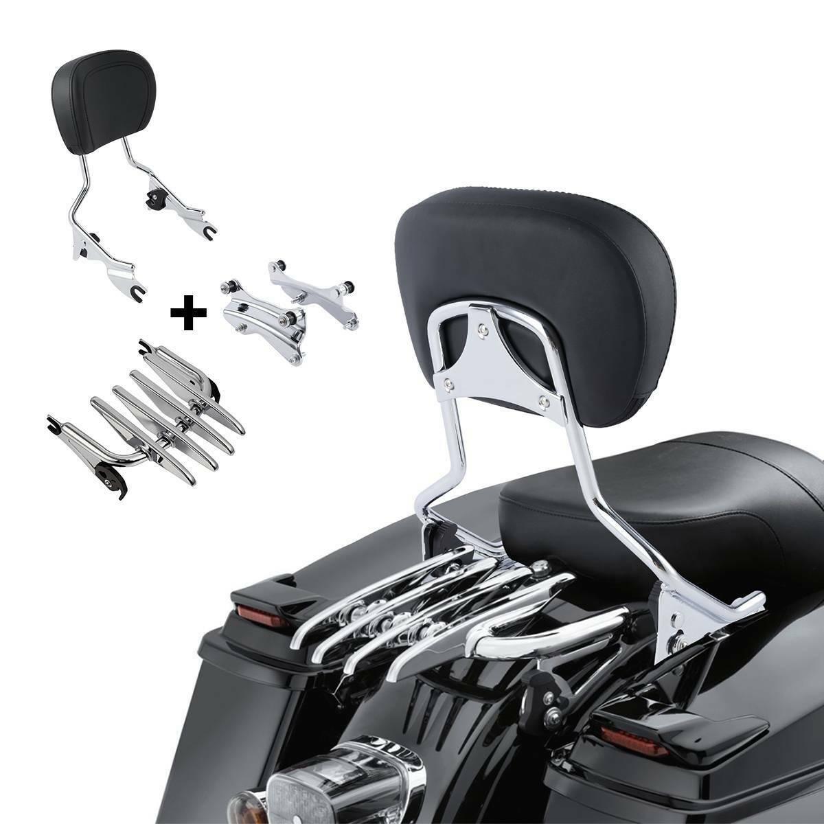 Backrest Sissy Bar Stealth Luggage Rack Docking Fit For Harley Street Glide 14+ - Moto Life Products