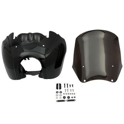 Front Fairing w/ 15'' Smoke Windshield Windscreen For Harley Dyna Wide Glide - Moto Life Products