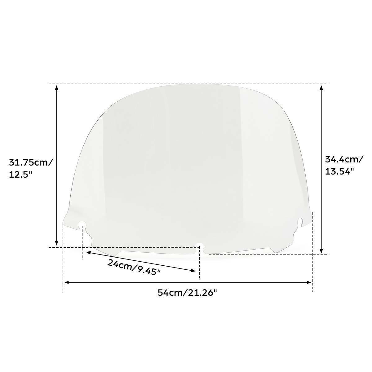12.5" Windshield Windscreen For Harley Street Electra Glide FLHT FLHX 2014-2022 - Moto Life Products