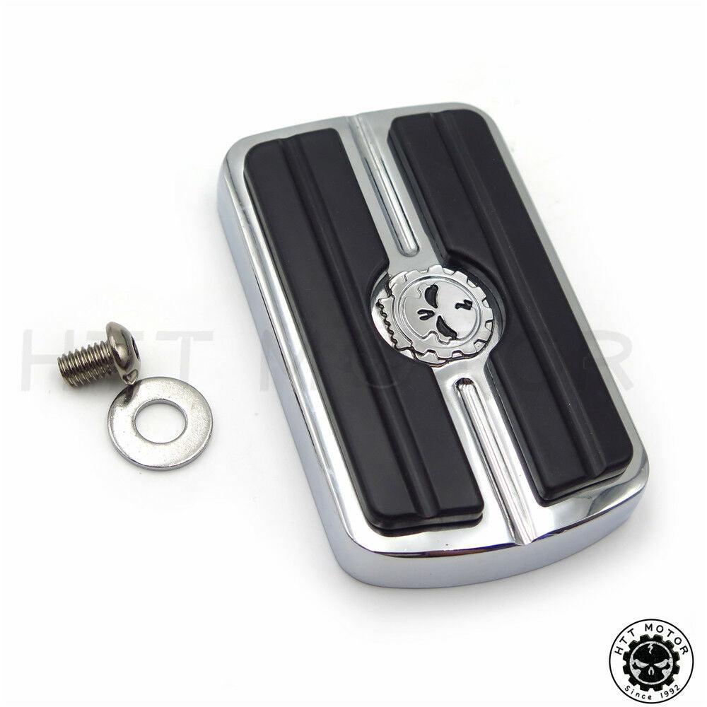 For Harley Softail Dyna Electra Glide CHROME SKULL REAR BRAKE PEDAL COVER - Moto Life Products