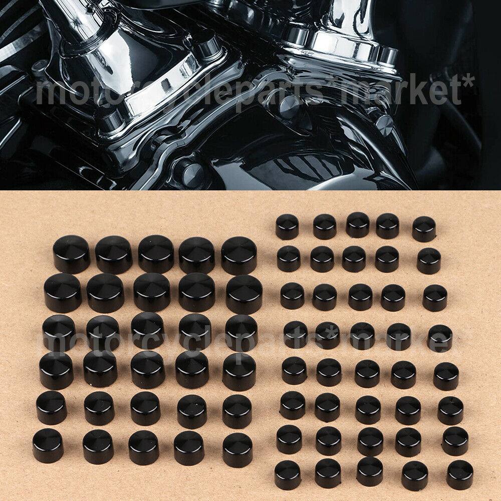 Black Engine Bolt Cover Caps Kit for Harley Street Glide Road King Softail FLHTK - Moto Life Products