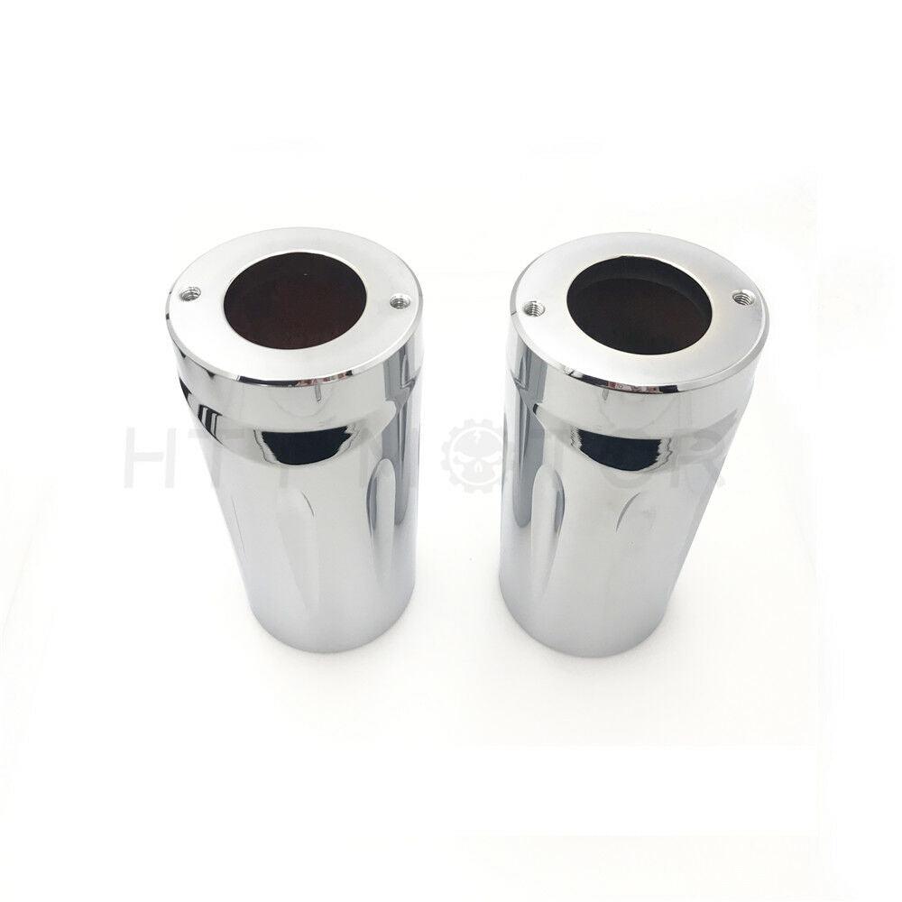 Chrome Deep CNC Cut Upper Fork Boot Slider Covers for Harley 86-13 FLH/FLHR - Moto Life Products