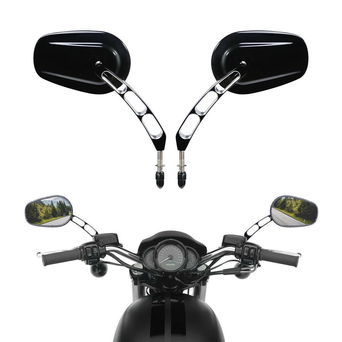 Rear View Mirror Black For Harley Dyna Fat Boy Softail XL Road King Street Glide - Moto Life Products