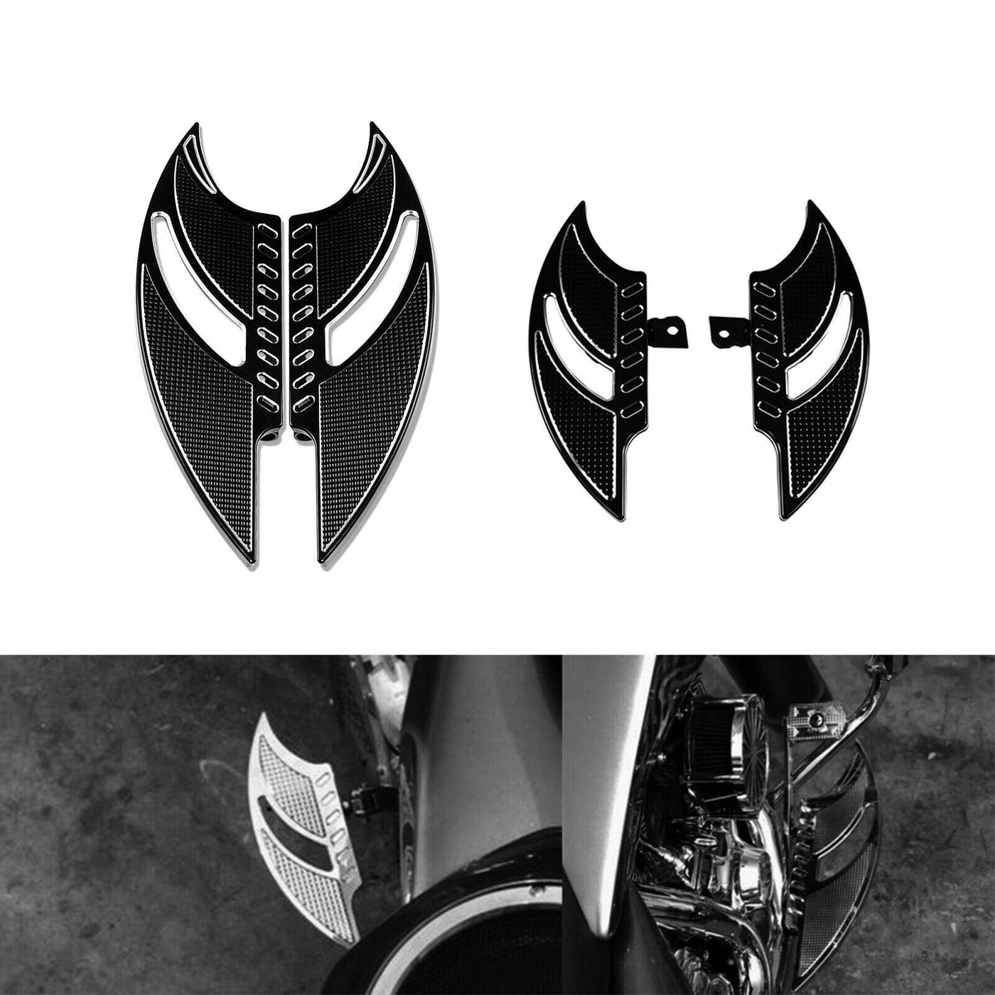 Front Rear Floorboards Foot Peg Fit For Harley Touring Glide Softail Dyna CVO - Moto Life Products