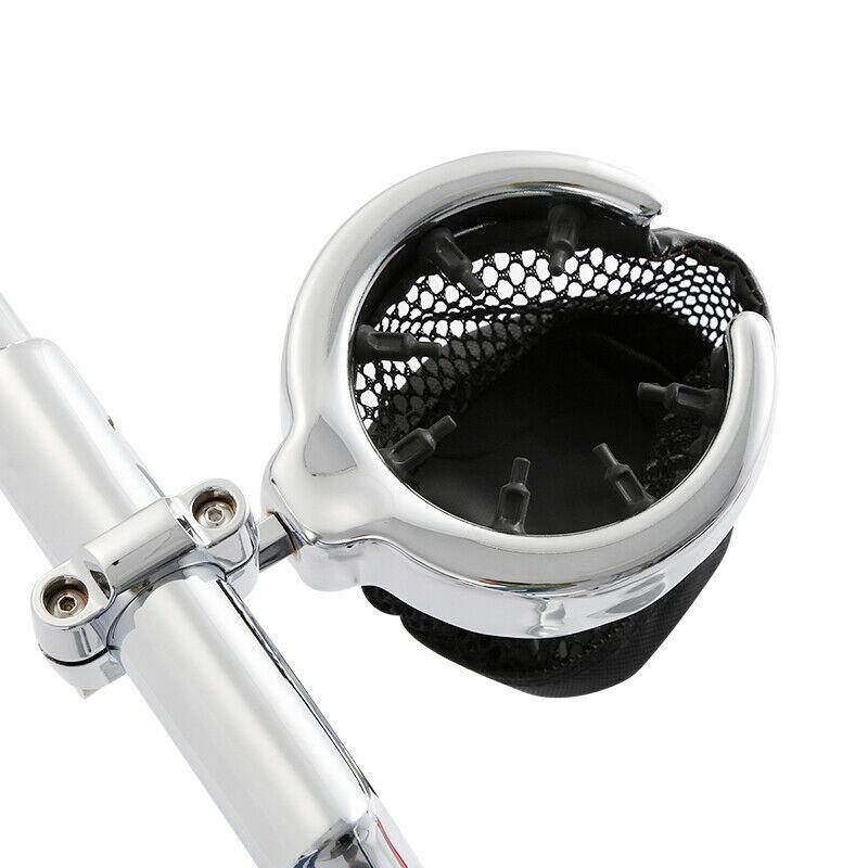 Motorcycle Handlebar Cup Holder Chrome Metal Drink Basket Fit For Harley Yamaha - Moto Life Products