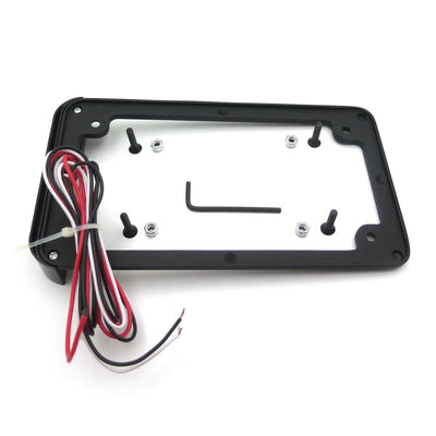 Universal Motorcycle Billet Aluminum LED License Plate Frame W/ Brake Tail Light - Moto Life Products