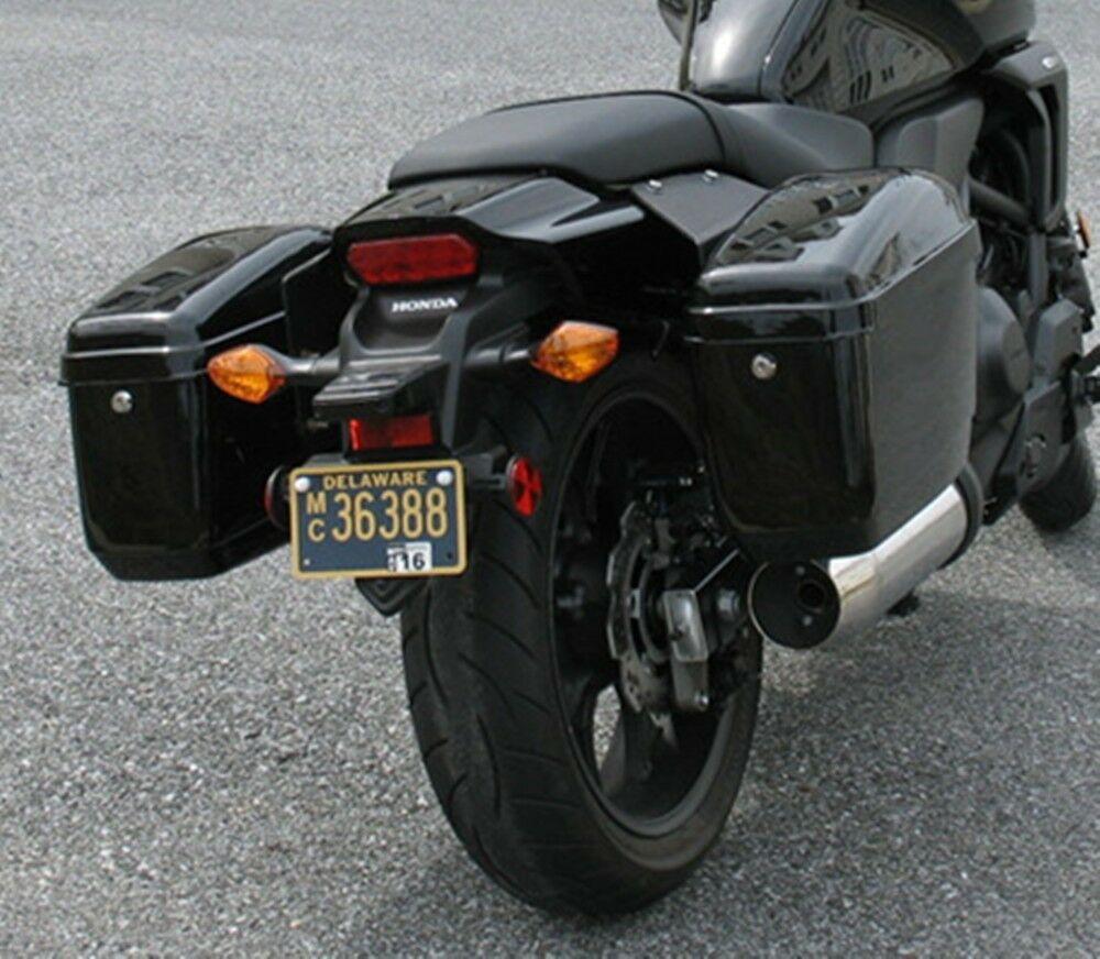 New Hard Motorcycle Saddle bags w/ mounting kit For Harley Honda Kawasaki Black - Moto Life Products
