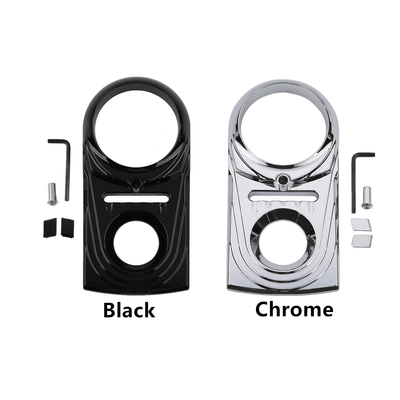 Chrome/Black Dash Panel Insert Cover Fit For Harley Softail Heritage Deluxe FLST - Moto Life Products