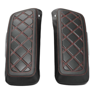 Red Stitching Saddlebag Lid Covers Fit For Harley Electra Street Glide 2014-2022 - Moto Life Products