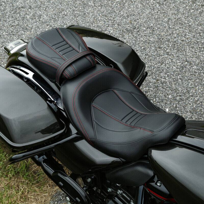 Black Driver Passenger Seat Fit For Harley Touring Road King Glide 2009-2022 18 - Moto Life Products