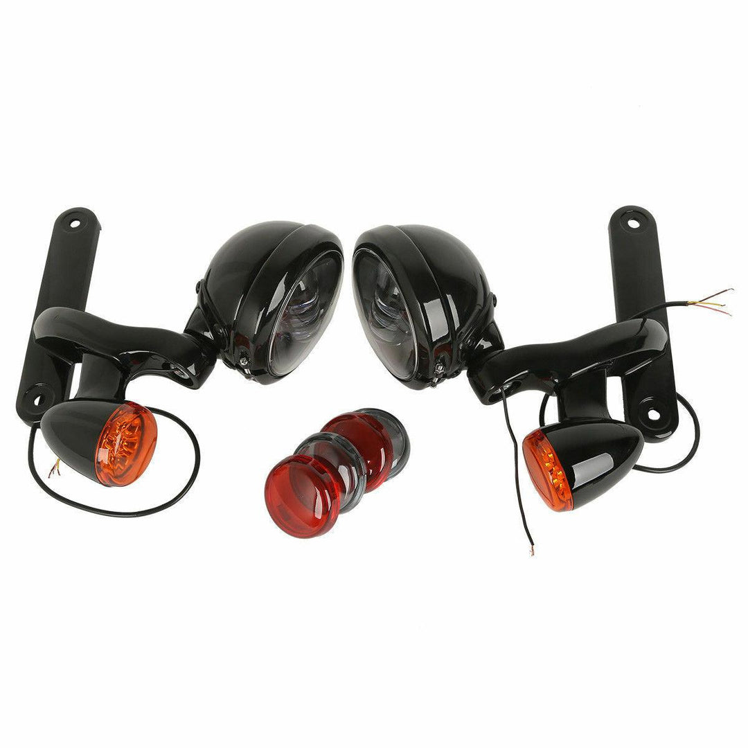 Auxiliary LED Light Bracket For Harley Road King FLHX – 4.5in Spot Fog Turn Signal, TCMT