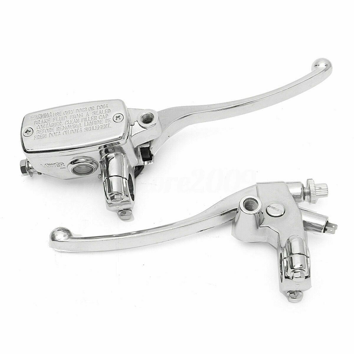 7/8" Motorcycle Handlebar Hydraulic Brake Master Cylinder & Clutch Lever Chrome - Moto Life Products