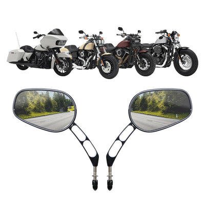Pair Rear View Mirrors Fit For Harley Davidson XL1200L XL883 XL883L Sportster - Moto Life Products
