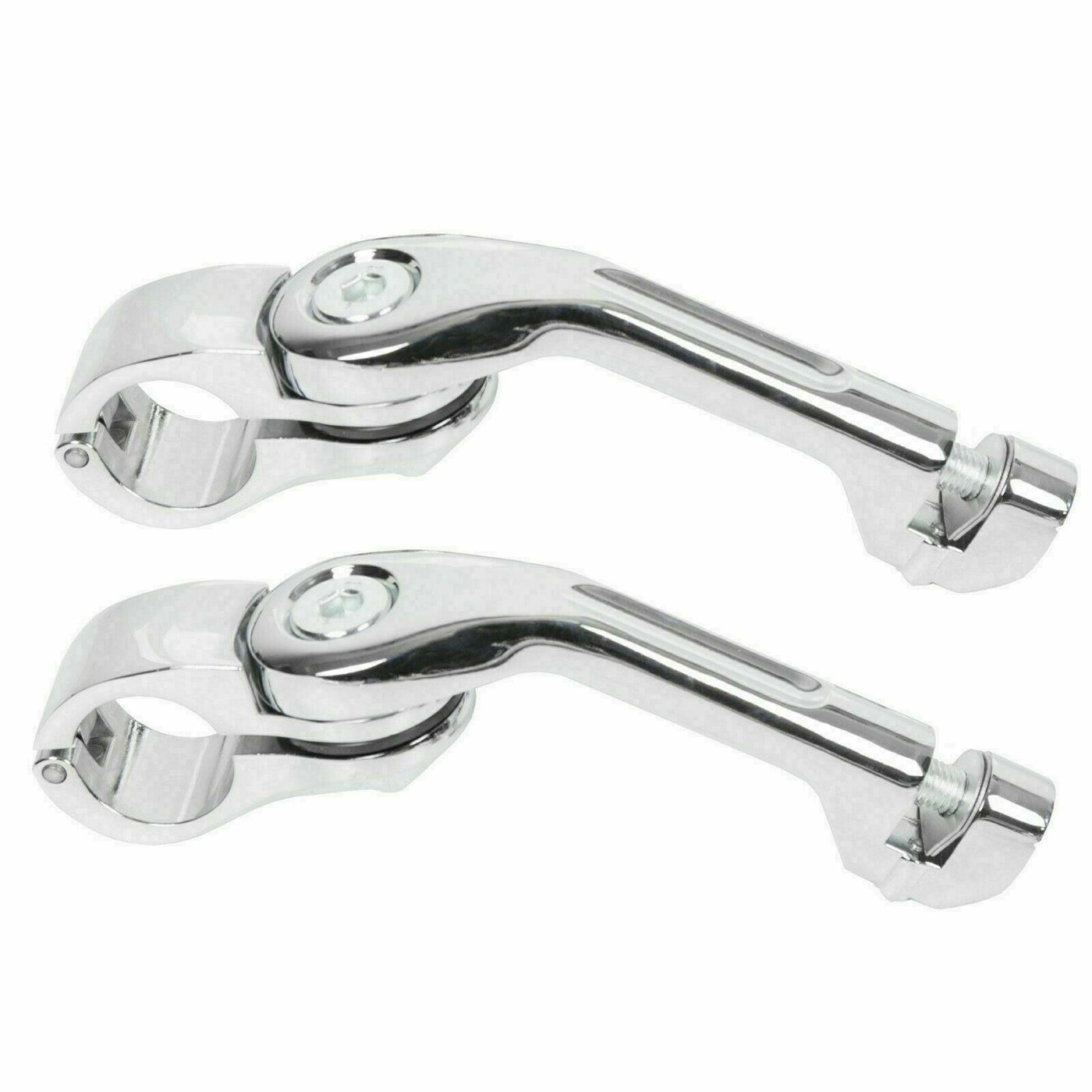 Chrome Long Highway Foot Pegs 1-1/4" Crash Bar For Harley Street Glide Road King - Moto Life Products