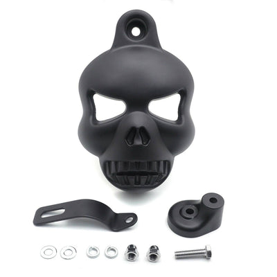 SKULL HORN COVER STOCK COWBELL For Harley Big Twins V-Rods Dyna Sportster Softai - Moto Life Products