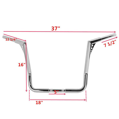 Chrome 16" Ape Hangers Bars 1.25" Handlebars Fit For Harley Glide FLHT FLHTC 82+ - Moto Life Products