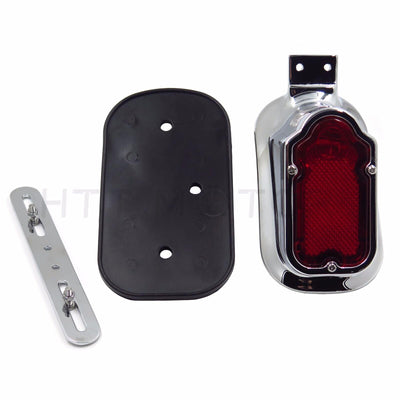 Metal Chrome Red Tombstone Brake Tail Light Signal For Harley Davidson Bike - Moto Life Products