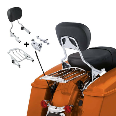 Sissy Bar Backrest Luggage Rack + Docking Fit For Harley Road King Glide 09-13 - Moto Life Products