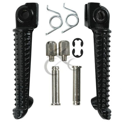 Black Front Foot Pegs Footrest Fit For Yamaha YZF R1 98-14 YZF R6 99-17 Aluminum - Moto Life Products