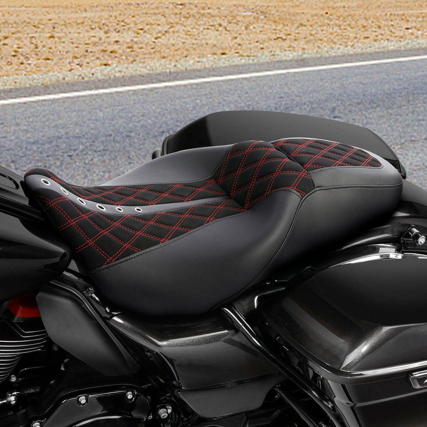 Driver Passenger Two Up Seat Fit For Harley Touring Road King Road Glide 2009-22 - Moto Life Products