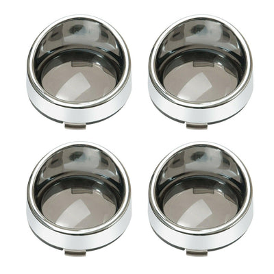 2" Turn Signal Chrome Bezels Visor Lens Cover Trim Fit for Harley Sportster Dyna - Moto Life Products