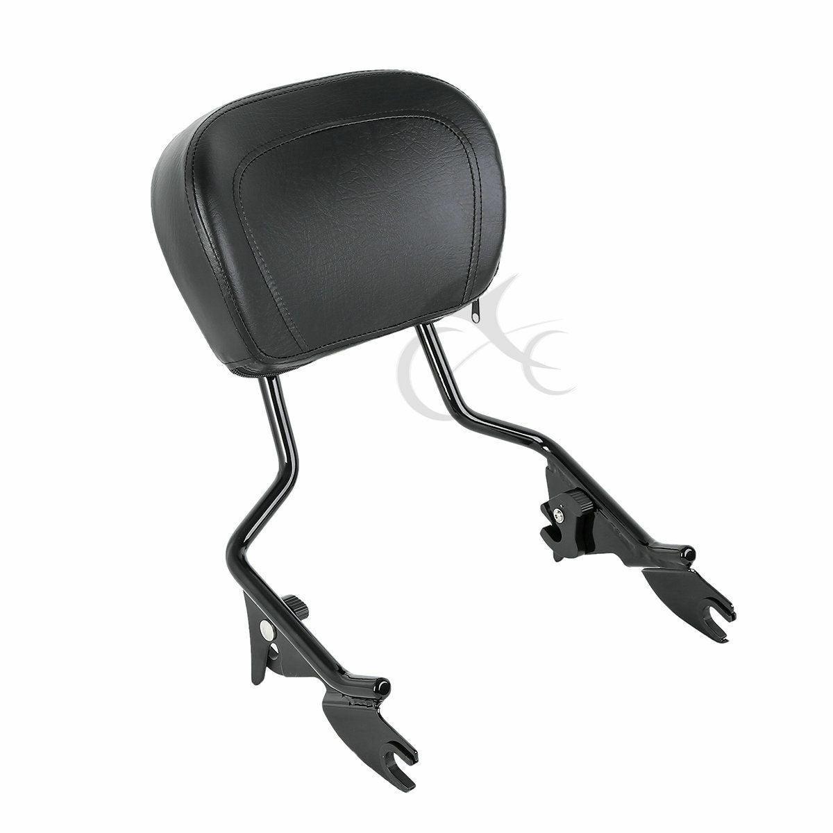 Black Backrest Sissy Bar Luggage Rack Fit For Harley Road Street Glide 09-21 18 - Moto Life Products