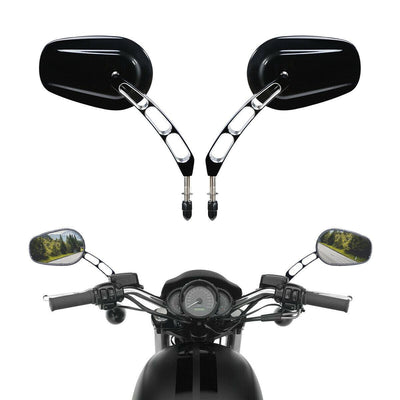 Pair Rear View Mirrors Fit For Harley Davidson XL1200L XL883 XL883L Sportster - Moto Life Products