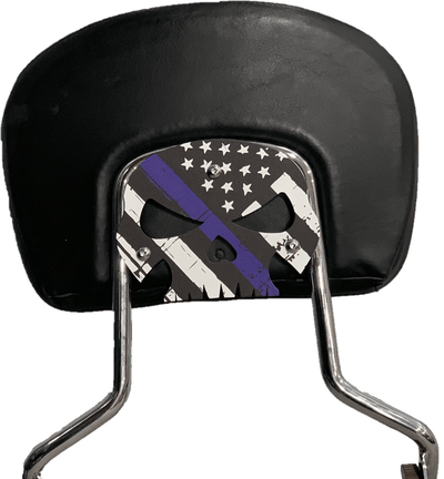 Blue Line American Flag Skull Backrest Mount Plate for Harley Davidson Touring - Moto Life Products