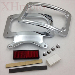 Chrome Laydown Curved License Plate Bracket For Harley Street Glide/Road Glide - Moto Life Products