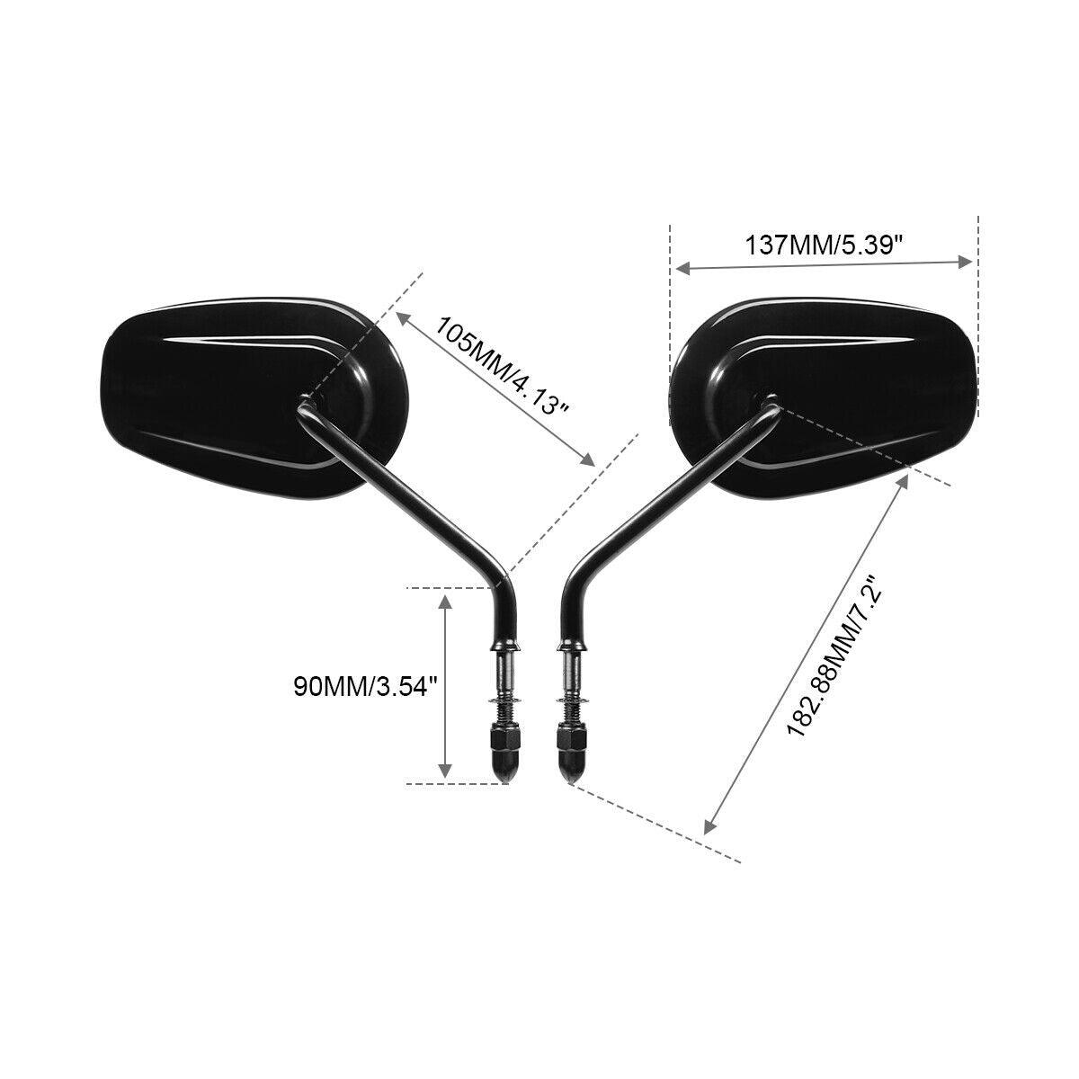 8mm Rearview Mirrors Fit For Harley Touring Road King Street Electra Road Glide - Moto Life Products