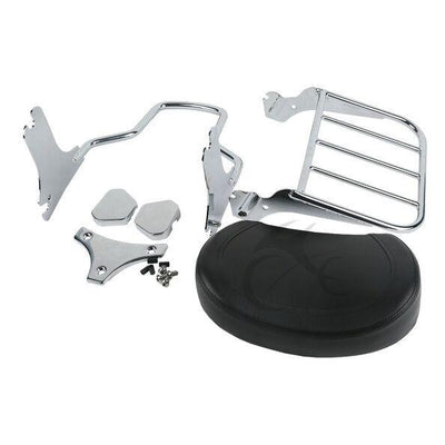 Chrome Backrest Sissy Bar Luggage Rack Fit For Harley Touring Road King 97-08 - Moto Life Products