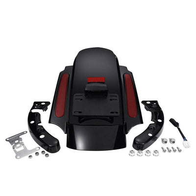 5" Stretched Saddlebags & LED Fender Fit For Harley CVO Touring Road Glide 09-13 - Moto Life Products
