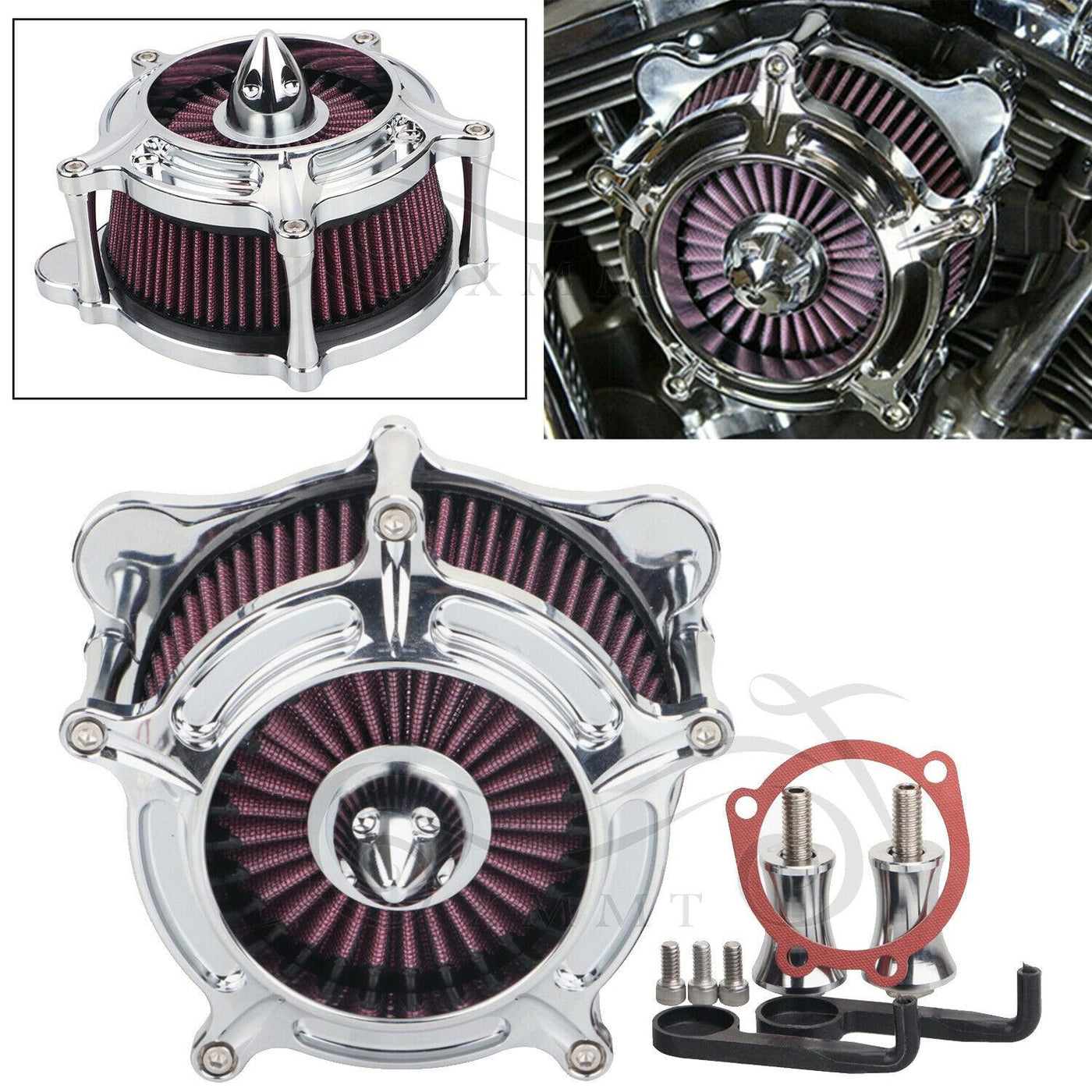 thumbnail image 2 of Motorpart-usa Billet Aluminum Air Cleaner Intake Filter – Harley Touring, Road King, Electra Glide 93-07 2 of 3