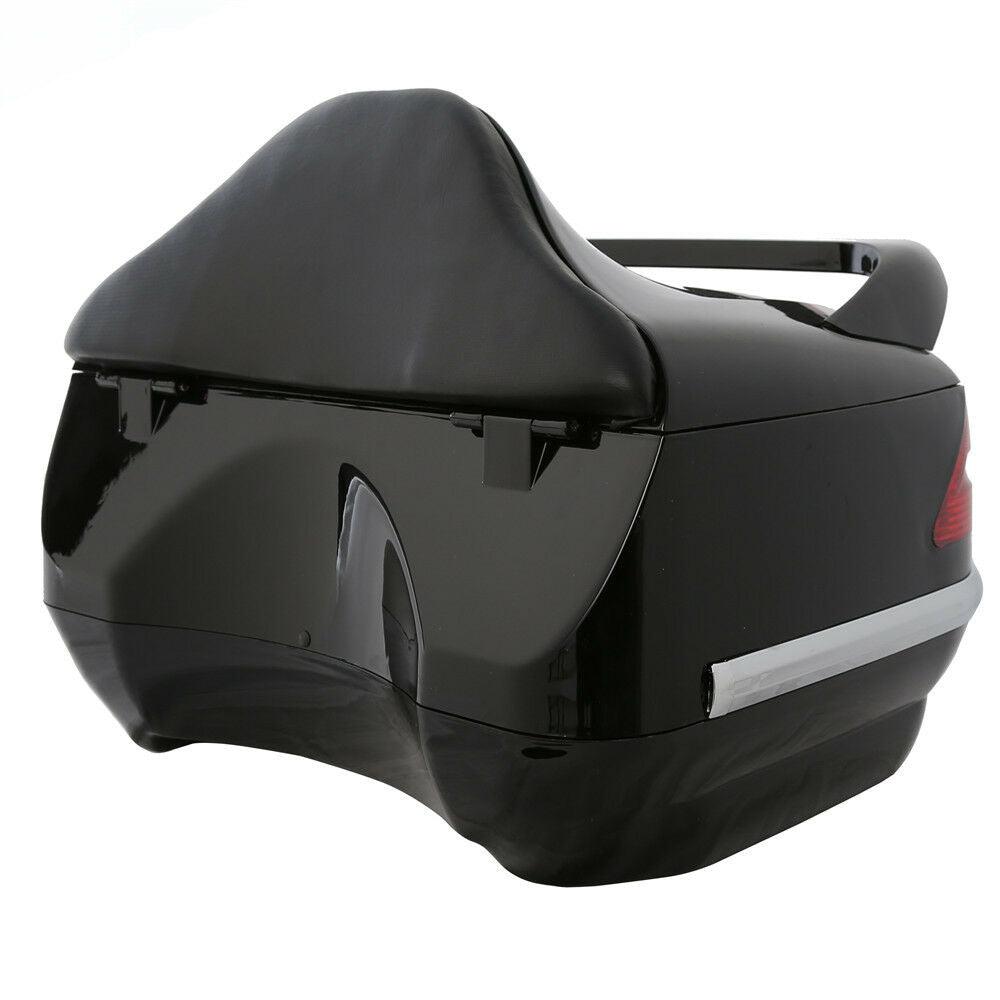 Gloss Black Tour Pack Luggage Trunk w/ Tail lights VIP For Suzuki Yamaha Cruiser - Moto Life Products